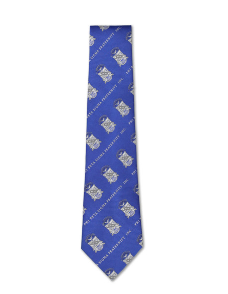 Phi Beta Sigma Fraternity Necktie- Crest-Blue