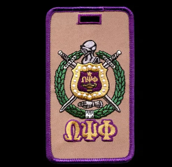 Omega Psi Phi Fraternity Luggage Tag- Crest