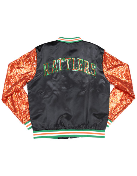 Florida A&M University FAMU Satin Sequin Jacket- Orange/Black