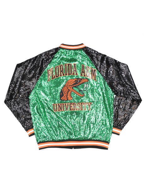 Florida A&M University FAMU Sequin Jacket-Green/Black
