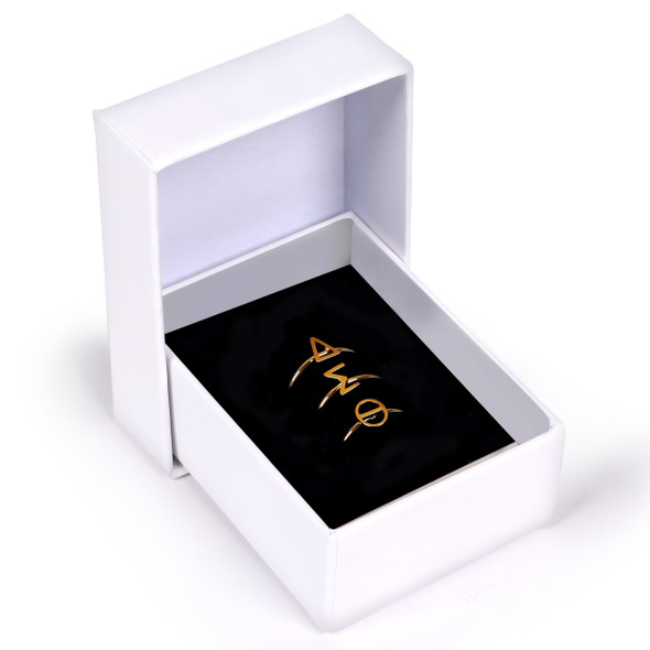 Delta Sigma Theta Sorority Stacking Ring Set-Gold
