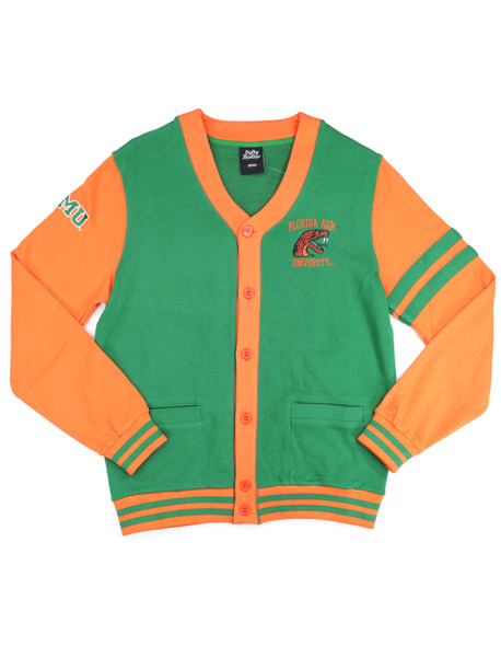 Florida A&M University FAMU Cardigan- Men's- Orange/Green