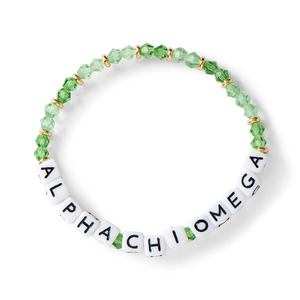 Alpha Chi Omega Sorority Glass Beaded Bracelet 