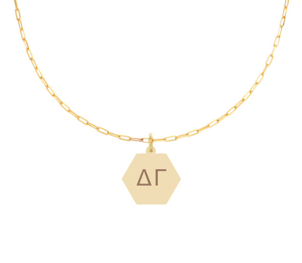 Delta Gamma Sorority Paperclip Style Chain Necklace 
