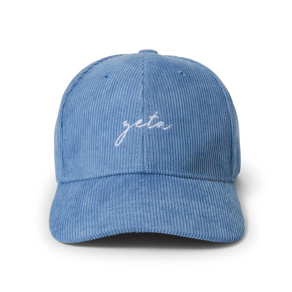 Zeta Tau Alpha ZTA Sorority Corduroy Hat- Blue