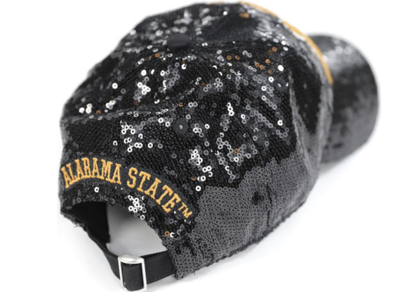 Alabama State University Sequin Hat-Black