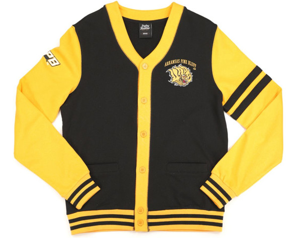 University of Arkansas Pine Bluff Cardigan- Men's-Black/Yellow