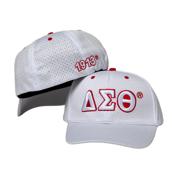 Delta Sigma Theta Sorority Flexfit Cap- White