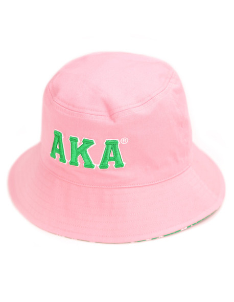 Alpha Kappa Alpha AKA Bucket Hat- Reversible-Pink/Green 