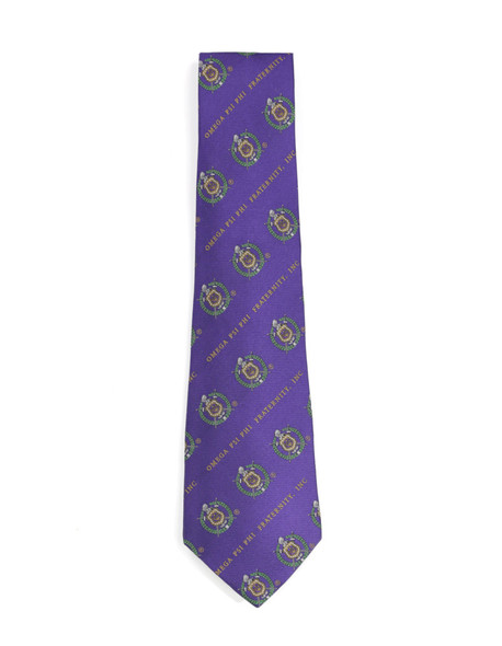 Omega Psi Phi Fraternity Necktie- Crest-Purple-Style 2 