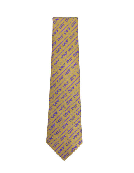Omega Psi Phi Fraternity Necktie- Three Greek Letters-Old Gold
