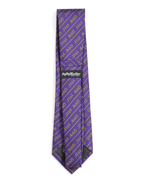 Omega Psi Phi Fraternity Necktie- Three Greek Letters-Purple