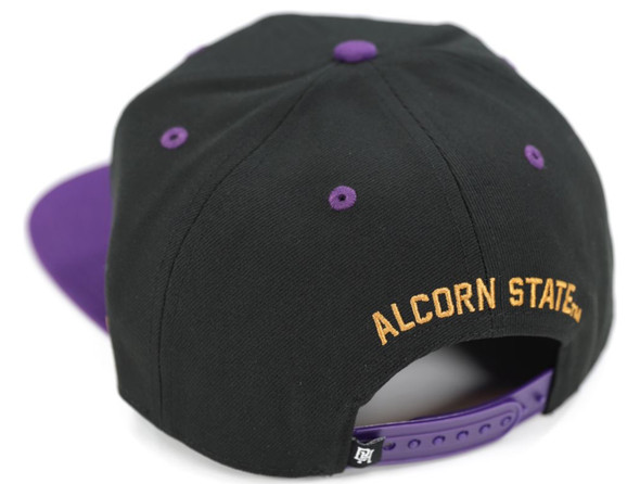 Alcorn State University Snapback Hat-Black-Back