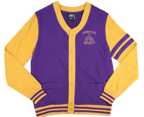 Alcorn State University Cardigan- Men's-Purple/Gold