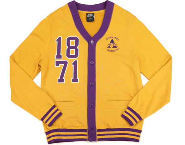 Alcorn State University Cardigan- Men's-Gold/Purple