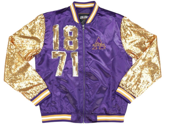 Alcorn State University Satin Sequin Jacket- Front