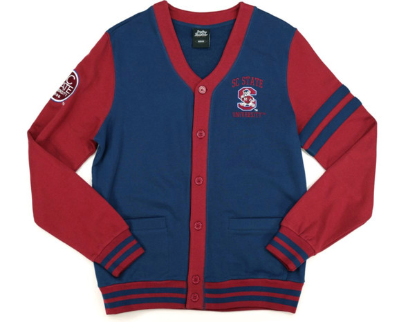 South Carolina State University Cardigan- Men's-Navy Blue/Garnet 