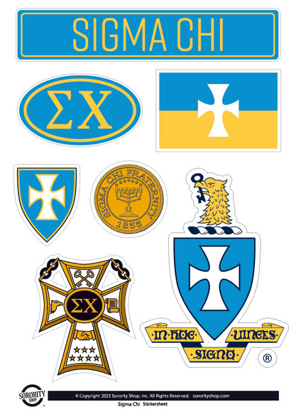 Sigma Chi Fraternity Sticker Sheet
