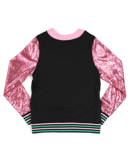 Alpha Kappa Alpha AKA Sorority Sequin Cardigan- Women’s- Black/Pink