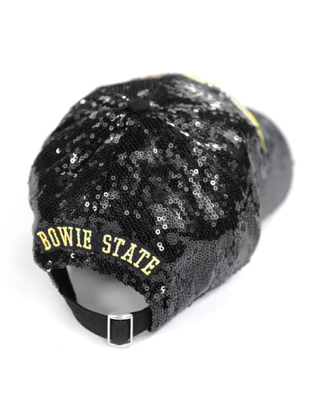 Bowie State University Sequin Hat-Black-Back