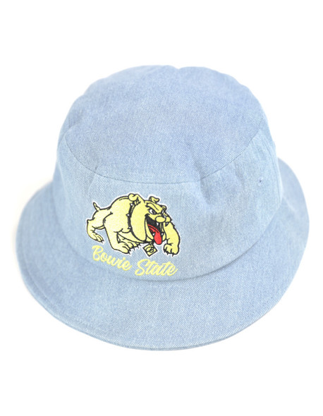 Bowie State University Bucket Hat- Light Blue Denim