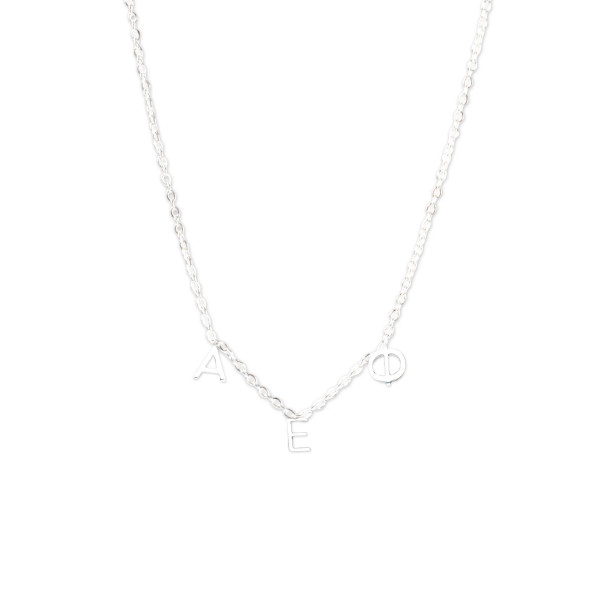 Alpha Epsilon Phi AEPHI Sorority Sisters Forever Necklace- Silver