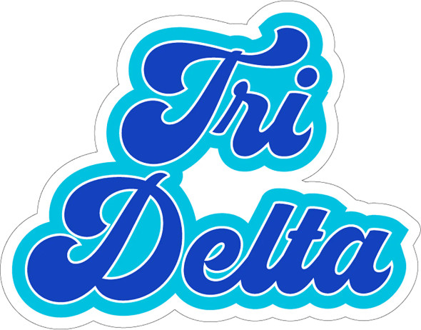 Delta Delta Delta Tri-Delta Sorority Retro Magnets- Set of 2