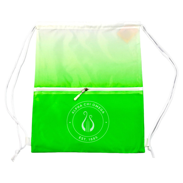 Alpha Chi Omega Sorority Drawstring Backpack- Ombre