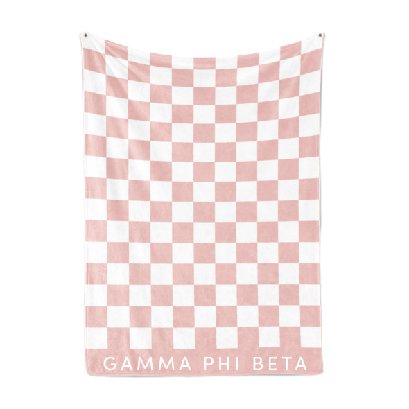 Gamma Phi Beta Sorority Checkered Blanket
