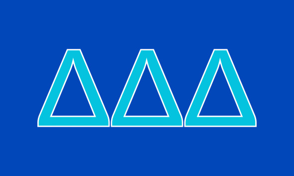 Delta Delta Delta Tri-Delta Sorority Flag- Greek Letters 