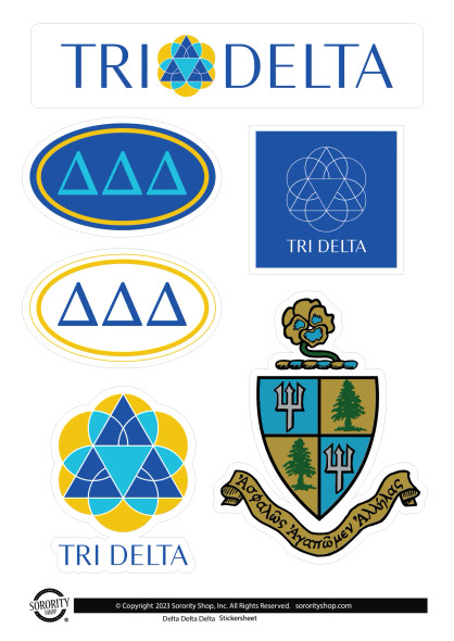 Delta Delta Delta Tri-Delta Sorority Stickers- Brand Focus