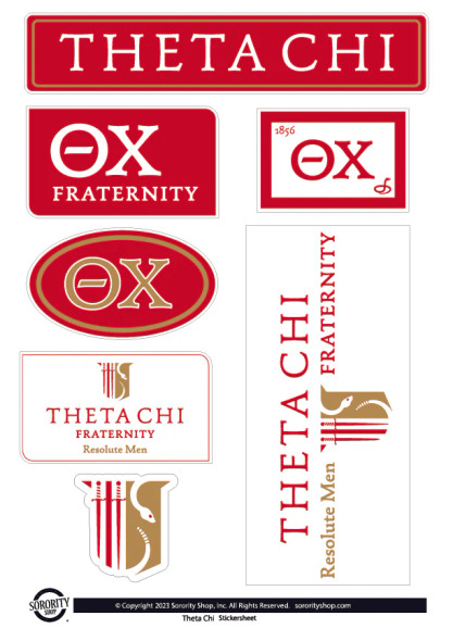 Theta Chi Fraternity Sticker Sheet