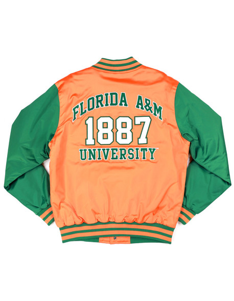 Florida A&M University FAMU Baseball Jacket-Orange/Green-Back