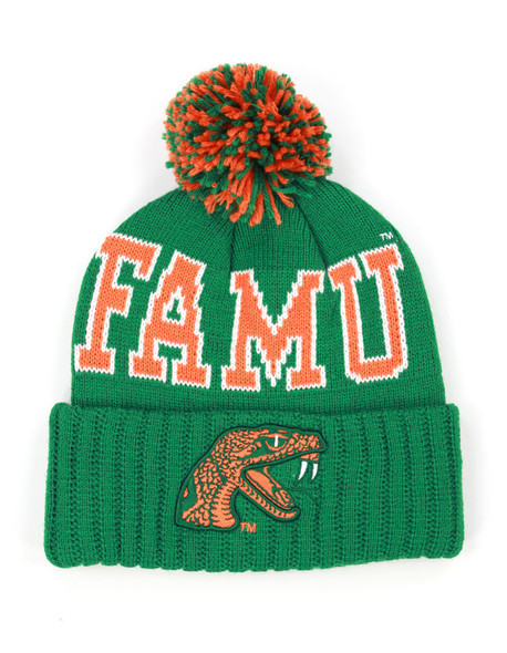 Florida A&M University FAMU Beanie- Green/Orange-Front
