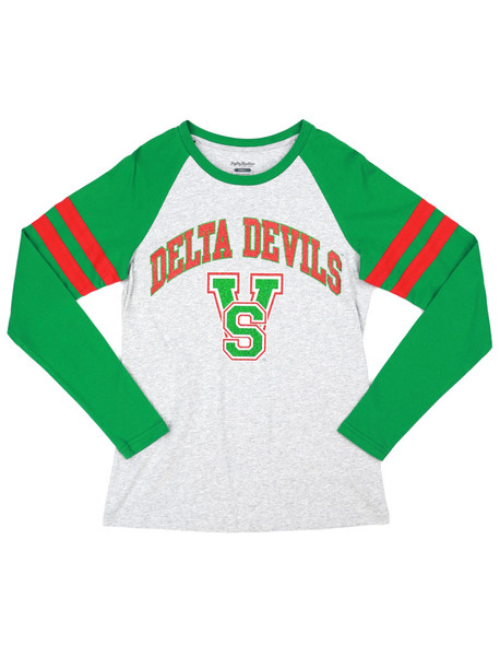 Mississippi Valley State University Long Sleeve Shirt-Gray/Green