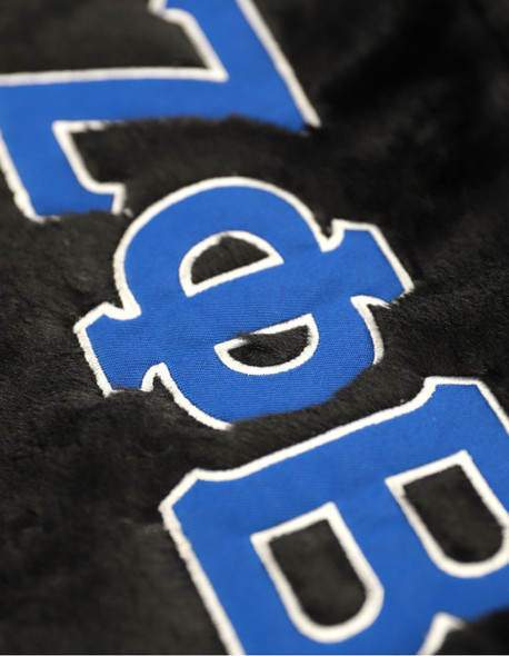 Zeta Phi Beta Sorority Faux Fur Bag-Black
