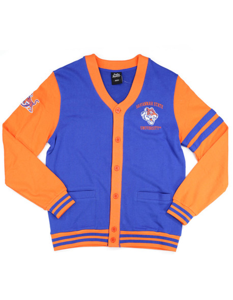 Savannah State University Cardigan- Men's-Blue/Orange