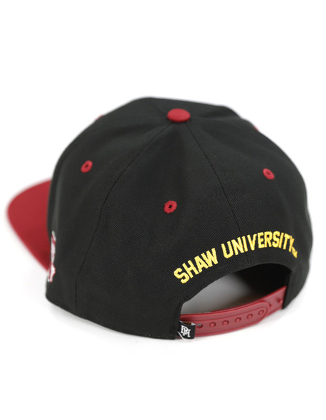 Shaw University Snapback Hat-Black-Back
