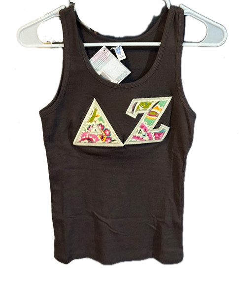 Delta Zeta Sorority Tank Top Brown- Size Small