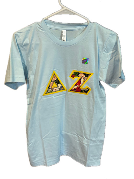 Delta Zeta Sorority Light Blue T-Shirt- Size XS