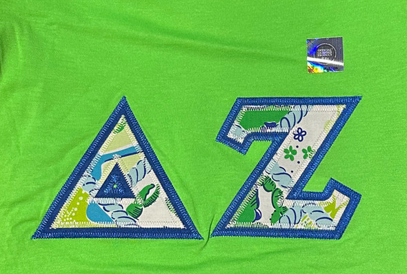 Delta Zeta Sorority Short Sleeve Green Shirt- Size Small
