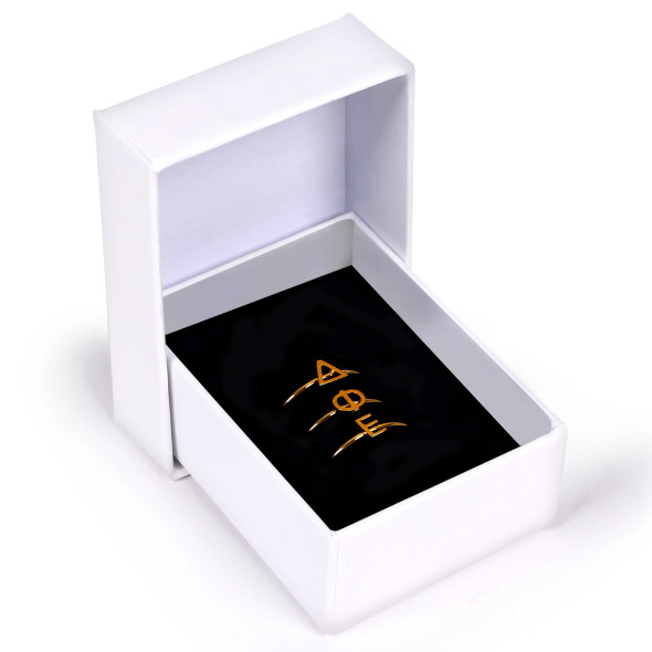 Delta Phi Epsilon DPHIE Sorority Stacking Ring Set
