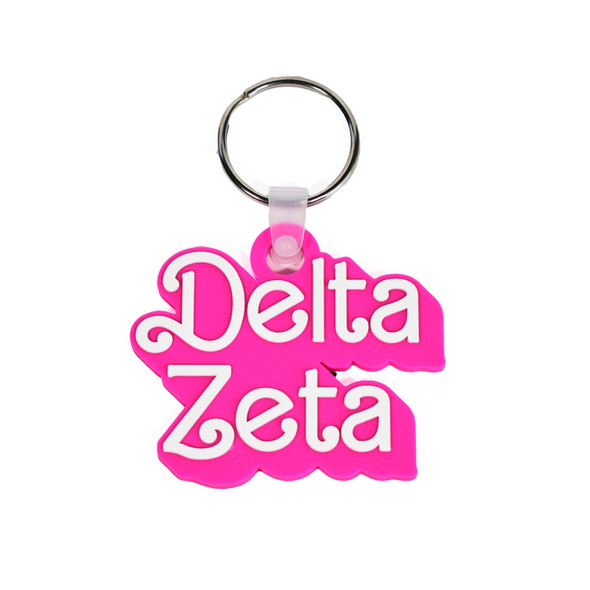 Delta Zeta Sorority Keychain- Retro Dolly Sorority Name Design 
