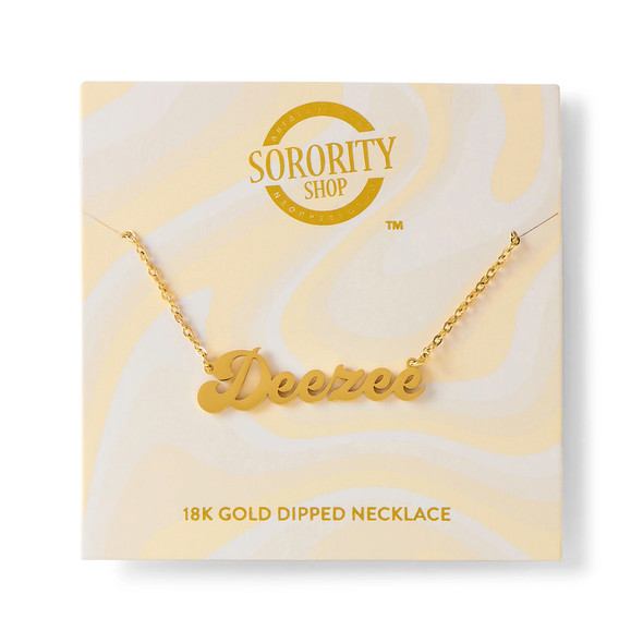 Delta Zeta Sorority Old English Necklace 