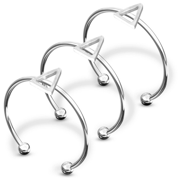 Delta Delta Delta Tri-Delta Sorority Stacking Ring Set-Silver