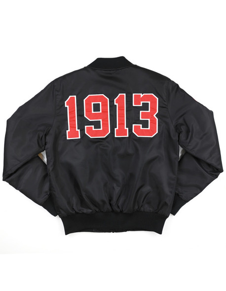 Delta Sigma Theta Sorority Bomber Jacket-Black-Back
