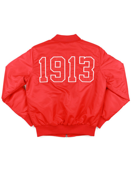 Delta Sigma Theta Sorority Bomber Jacket-Red-Back