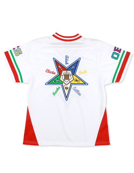 Order of the Eastern Star OES Football Jersey- White-Back