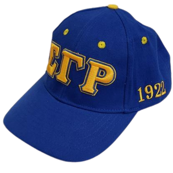 Sigma Gamma Rho Sorority Three Greek Letter Baseball Hat- Blue