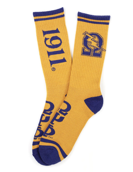Omega Psi Phi Fraternity Socks-Old Gold